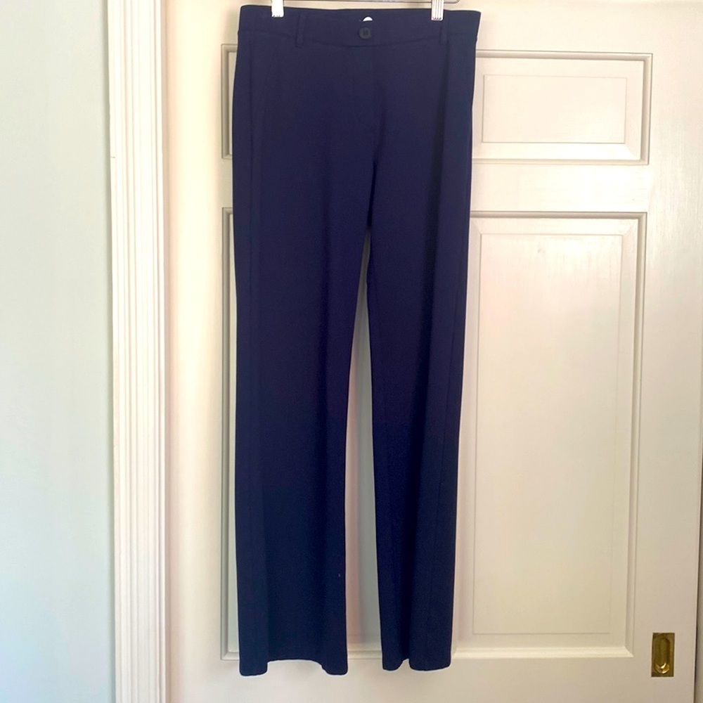 Navy Blue Betabrand Pants Size Medium Pull On No Wrinkles Work & Play Yoga Pants